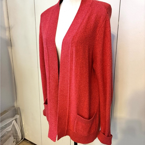 Appleseed's Sweaters - Appleseed's Vibrant Rusty Red Long Cardigan Sweater